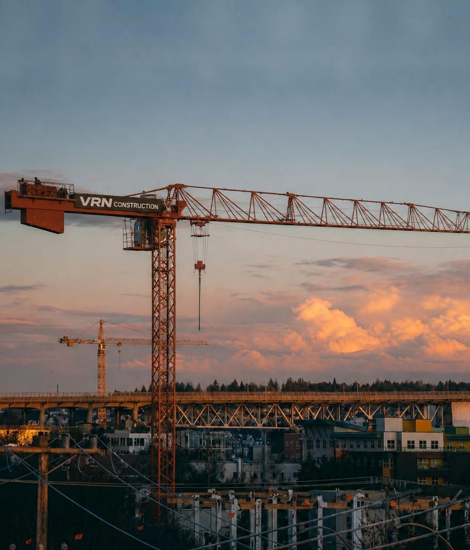 Construction project with tower cranes